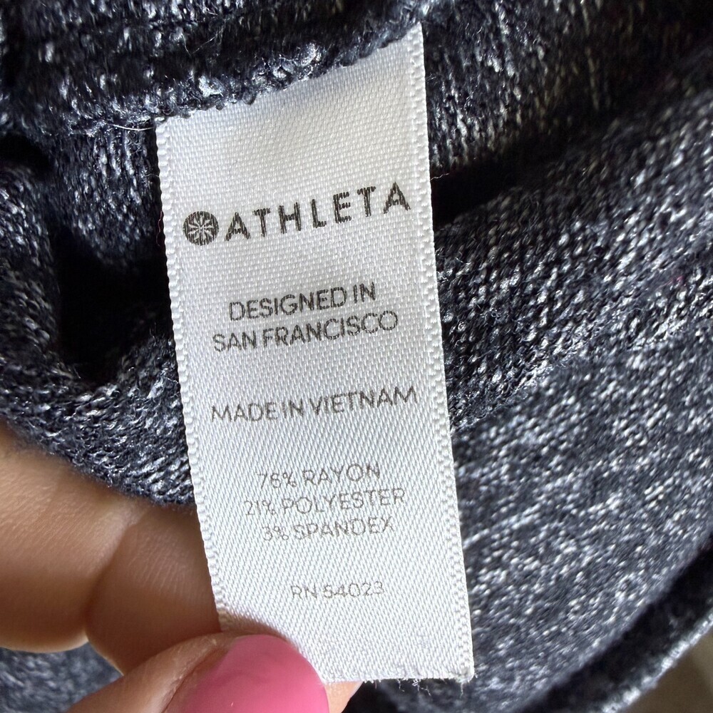 Athleta Luxe Pose Women's Thumb Hole Marled Heathered Tunic, Sz XL, Black & Gray - Picture 13 of 16